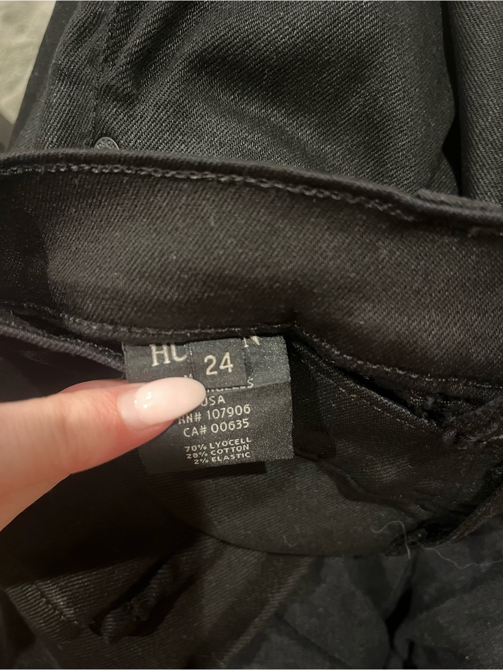 Hudson Nico Mid-Rise Black Skinny Jeans Size 24 - Picture 4 of 4